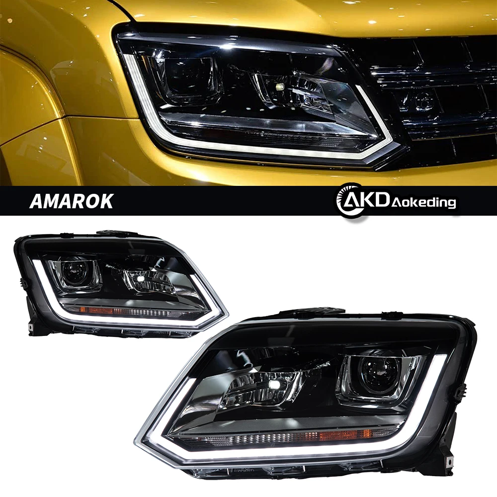 

Headlight For VW Amarok 2010-2020 автомобильные товары 12V H7 LED 2 PCS Light AKD Car Decorations Accessories Amarok Head Lamp