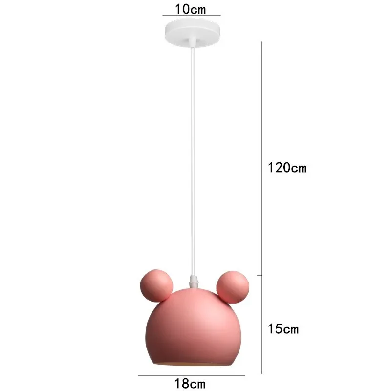 북유럽 싱글 헤드 식당 샹들리에, 식당 바 테이블, 마카롱 어린이 침실 램프, 미키 음식 샹들리에