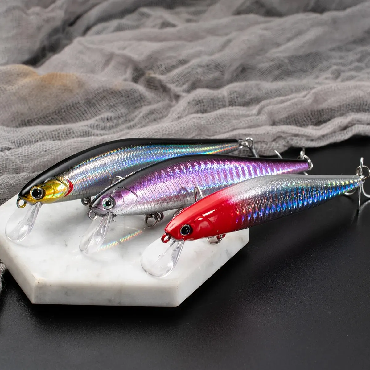 Slow Sinking Minnow 10cm 14g 6pcs/lot Fishing Lures with Long Casting System With High Quality Fishing Hooks For Trout Pike
