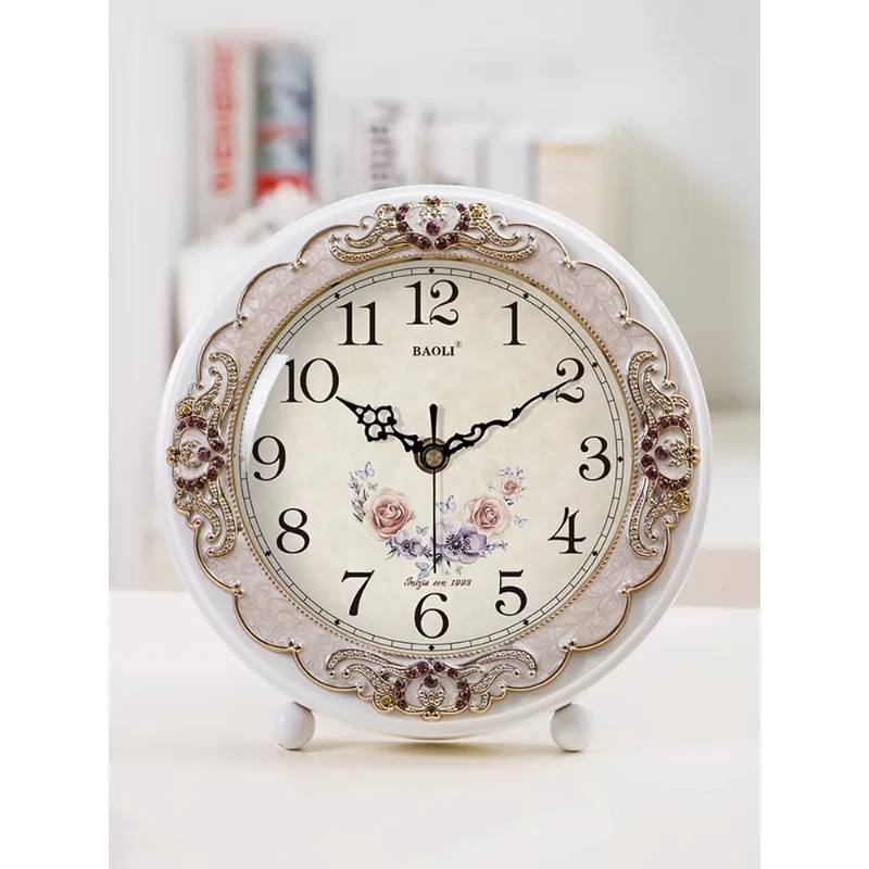 

Silent bedroom table clock ornament modern living room creative table clock fashion bedroom idyllic simple sitting clock