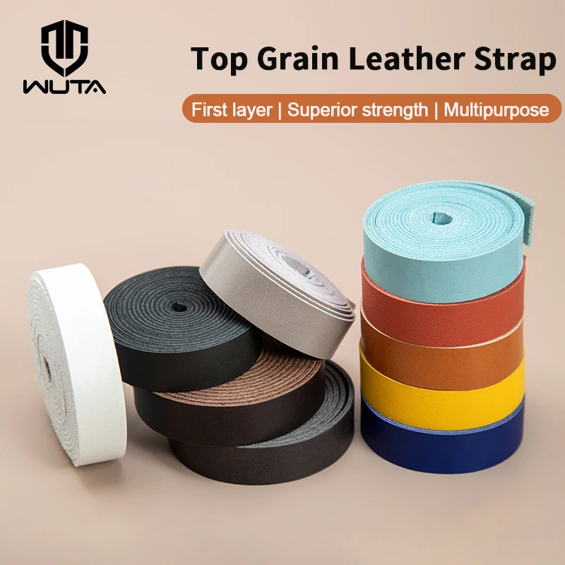 WUTA Top Grain Genuine Leather Belt Blank Strap First Layer Cowhide Leather Strip Belts Tags Making for Crafts Working Projects