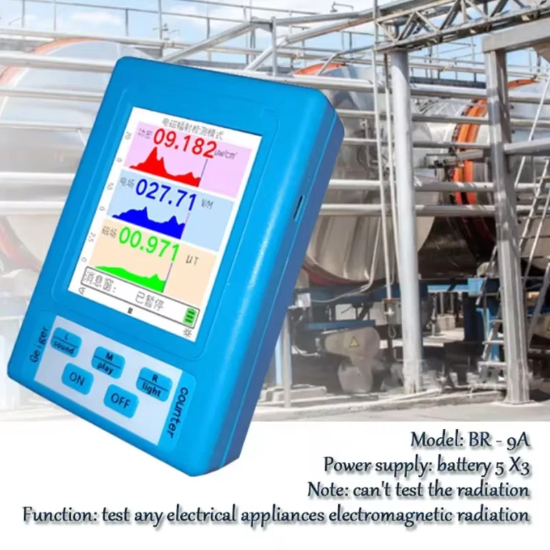 Przenośny detektor promieniowania elektromagnetycznego Miernik EMF Wysoka dokładność Profesjonalny tester dozymetru promieniowania BR-9A