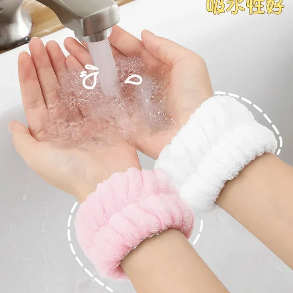 2pcs One Pair Wash Face and Wrist Band Absorb Water Sports Sweat Wiping Bracelet Hairband Moisture Proof Sleeve Wrist Guard