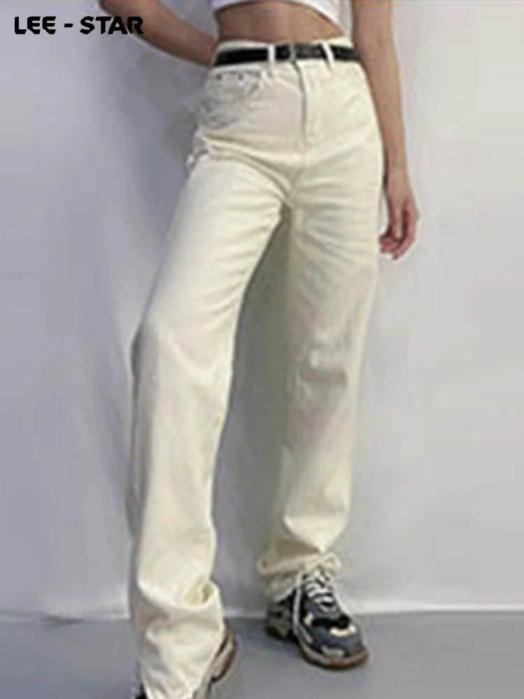 

Women Retro Chic Baggy Denim Trousers High Rise Straight Wide Leg Casual Style Jeans Vintage Loose Dragging Pleat Casual Pants