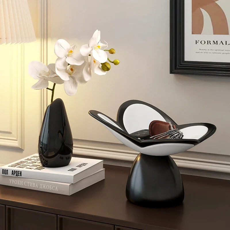 Ceramics Butterfly Fruit Plate Ornaments Sundry Items Storage Tray Minimalist Decoration Living Room and Office Home Decorations