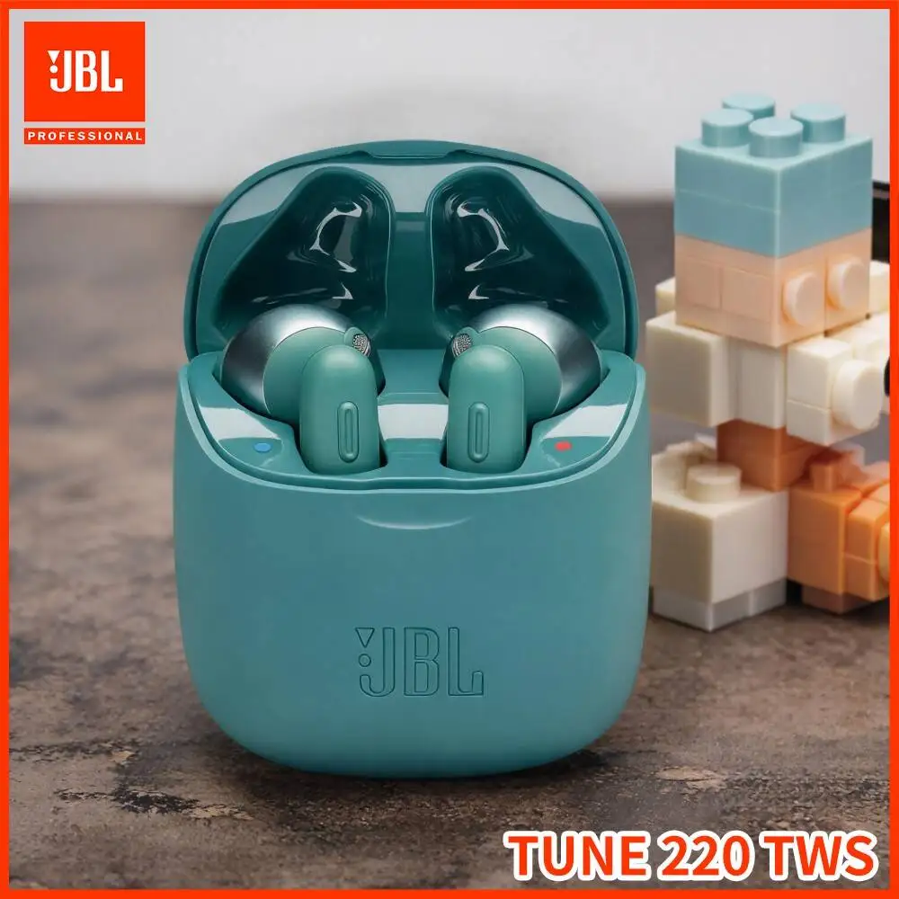 JBL Tune220TWS Wireless Bluetooth Headset Semi‑in‑Ear Ergonomic Design Dual‑Mic Call Tech Portable Charging Box Commute Earbuds