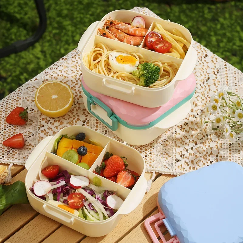 

Back To School Plastic Lunchbox Picnic Kids Bento Box Falafel Food Storage Container Lancheira Infantil Microwave Safety