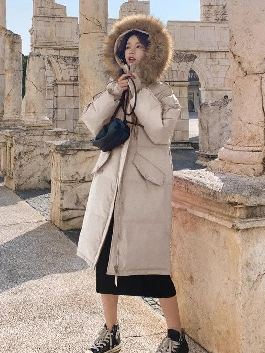 

Winter New Women's Down Cotton Jacket Oversized Hooded Commuting Parkas
