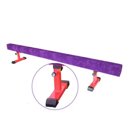 CE Approved Oval Shape 12FT Height Adjustable Gymnastic Balance Beam For Kids in Suede Cover