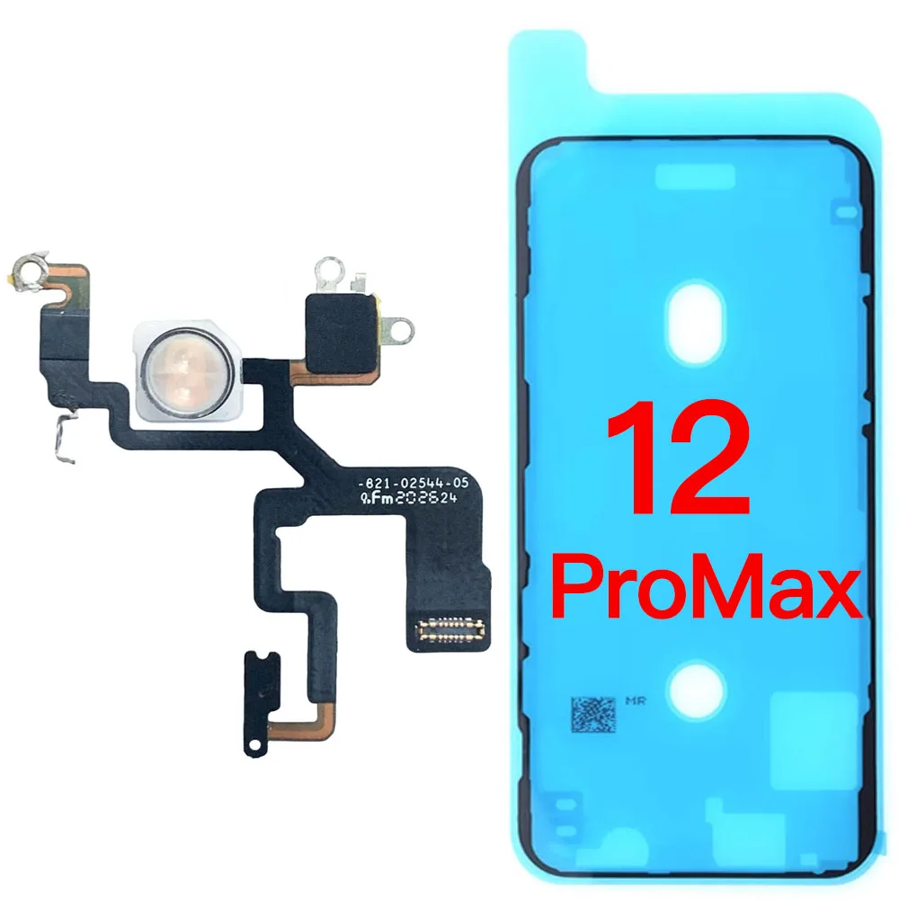 Flash Light Flex Cable Replacement Part For iPhone 12 Mini Pro Max LED Flashlight  + Waterproof Tape