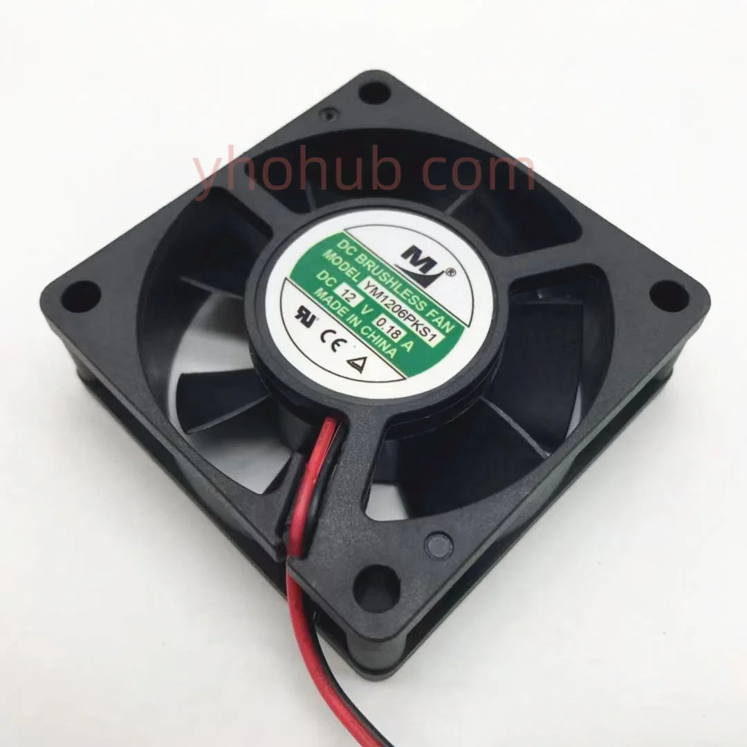 

Huaxia Hengtai YM1206PKS1 DC 12V 0.18A 60x60x20mm 2-Wire Server Cooling Fan