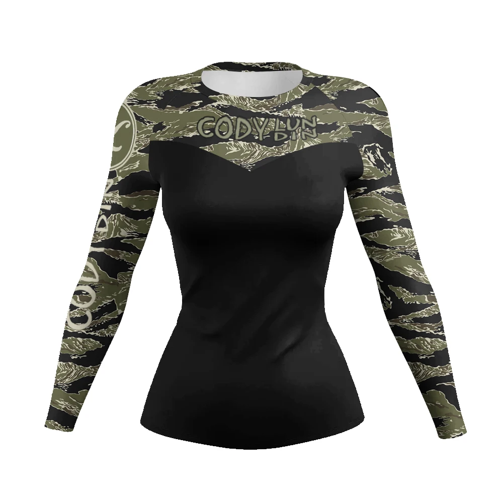 Cody Lundin Sportswear camicia a compressione stampata in 3d da donna Quick-Dry UPF 50 + protezione solare Rash Guard a maniche lunghe