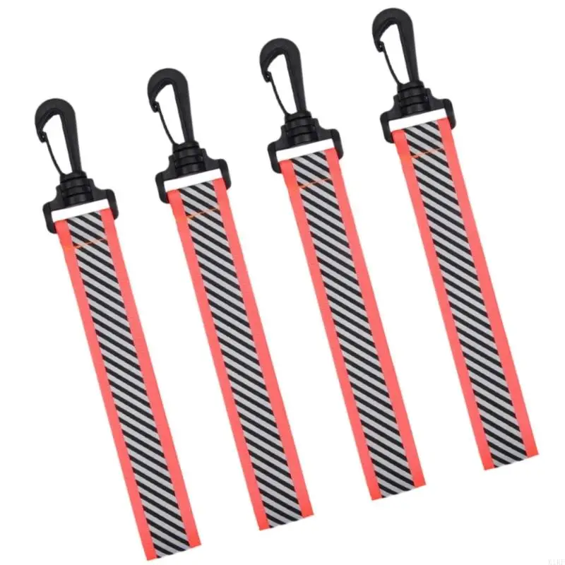 4pcs High Visibility Detachable Reflective Keychain Strap For Cycling Hiking Emergency Safety Gear Nighttimes Protections K1KF