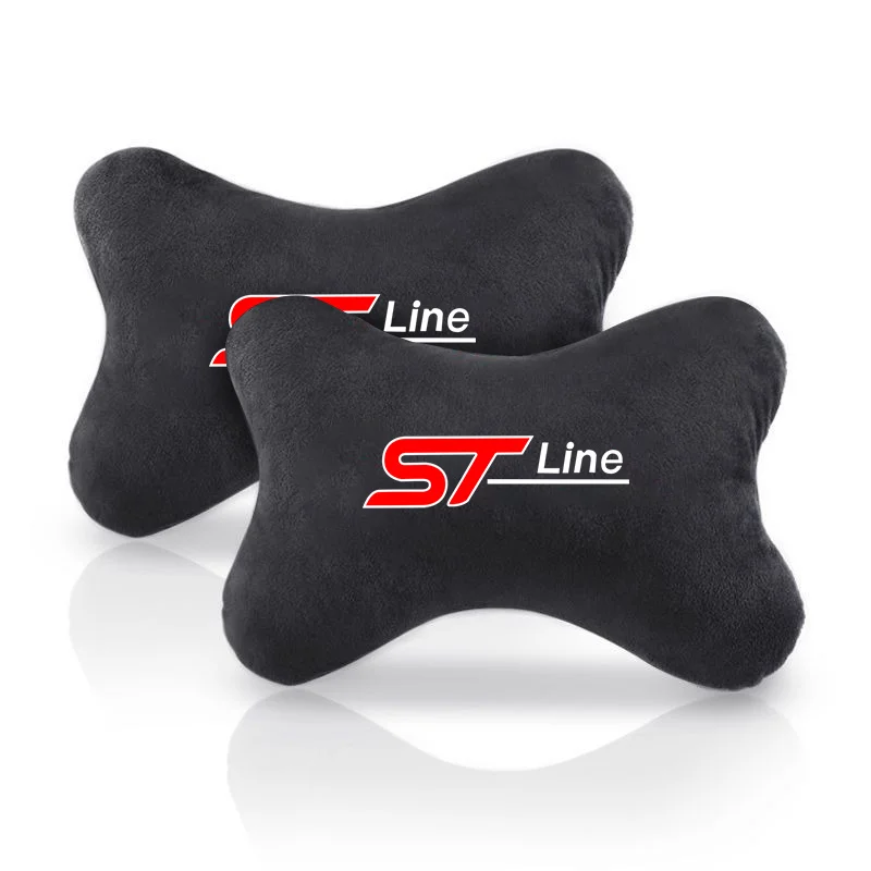 

For Ford Logo ST Line Focus 2 3 Mondeo Fiesta Kuga MK2 MK3 MK4 Accessorie Car Headrest Neck Pillow Seat Belt Cover Protector Pad