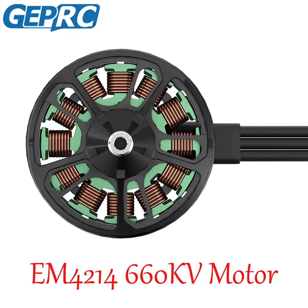 GEPRC EM4214 660KV 모터 80A-100A 브러시리스 25.2V 블랙 모터 12-14인치 장거리 FPV 레이싱드론 멀티콥터 RC 도구용