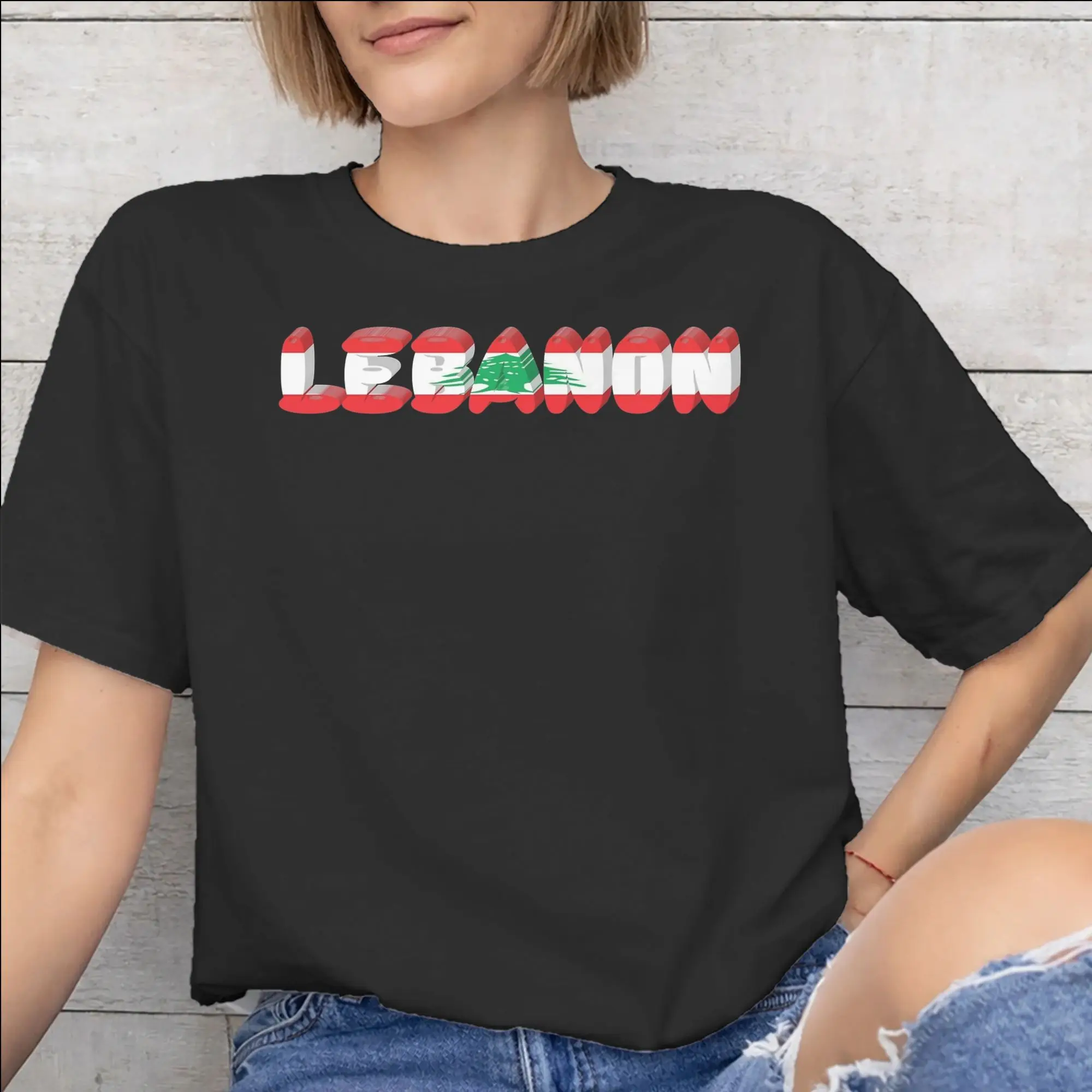 Lebanon Flag Heart Merch Unisex T Shirt Cotton Tee Fashion  T-shirt Clothing