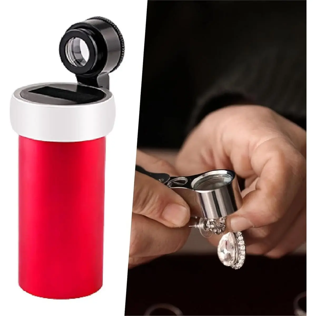 Inscription Reader Waist Code Display Multipurpose Stable Waist Mirror Loupe 10x for Jewelry Shops
