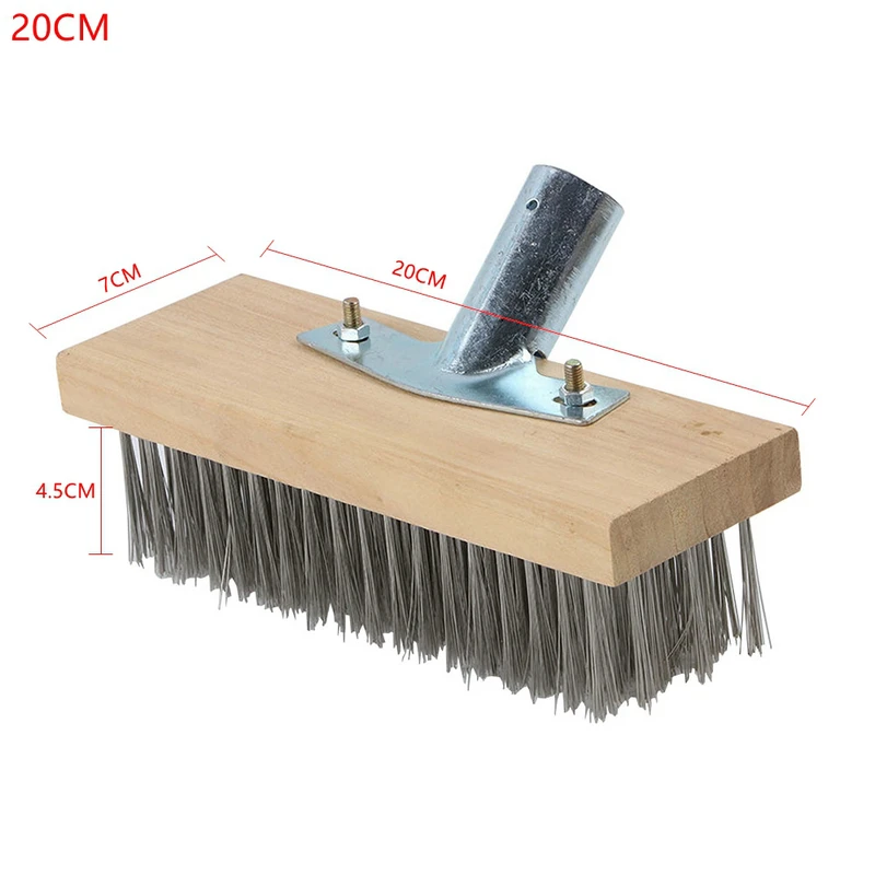 1PCS 20/30/45CM Stainless Steel Wire Broom Brush Sweeping Floor Garden Moss Cleaner Scrubber Kitchen Household Cleaning Tools