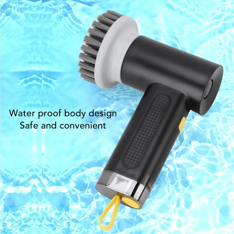 فرشاة تنظيف دوارة كهربائية 2 سرعات دش لاسلكي مع 3 رؤوس قابلة للاستبدال لنافذة بلاط المطبخ والحمام