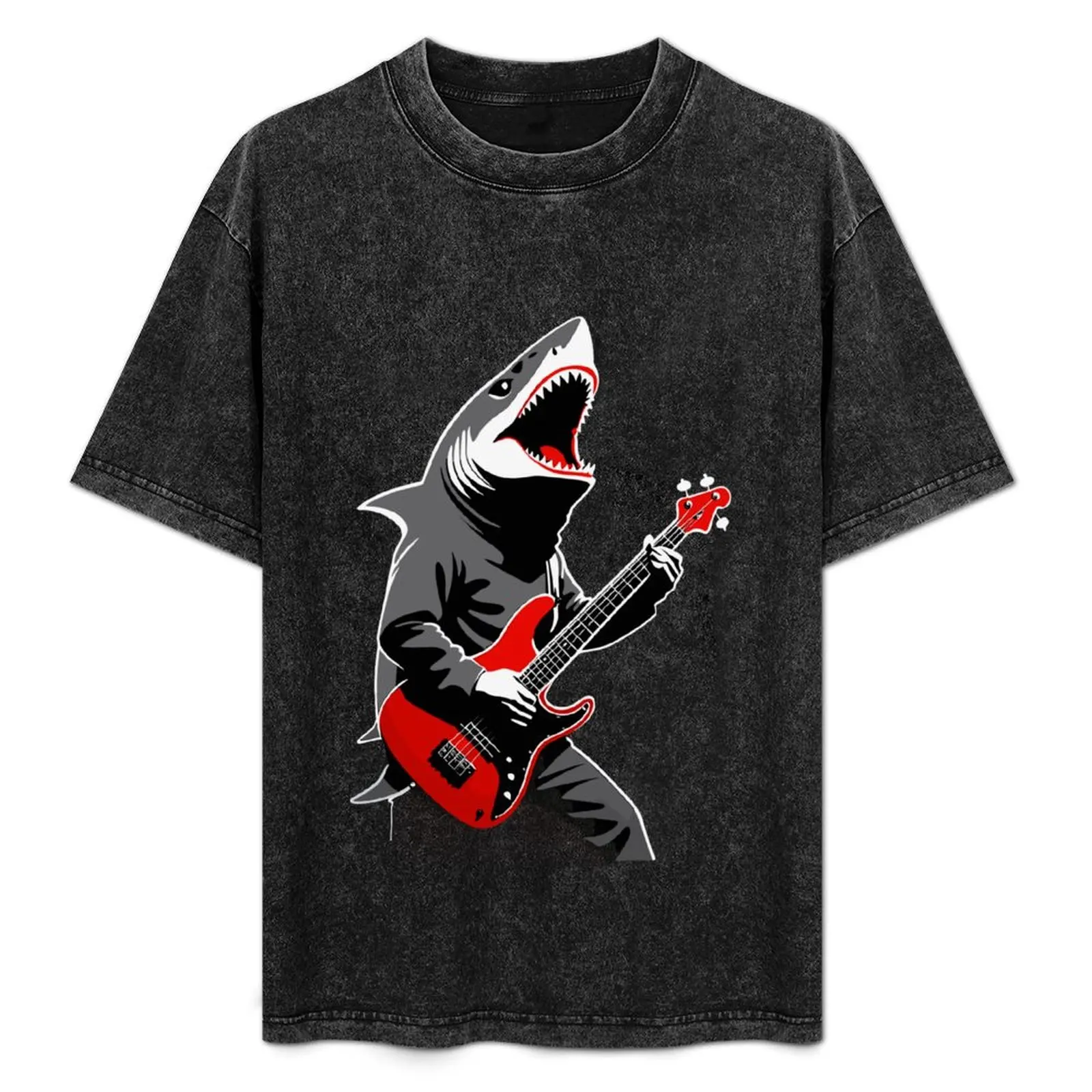 

Shark playing guitar Man playing guitar T-Shirt Breathable Mesh Panel T-Shirt