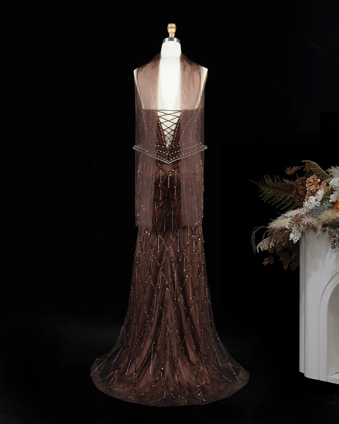 Sharon Said Abendkleid Luxuriöses Meerjungfrauenkleid mit Herzausschnitt, Tüll, Kristallkorsett, Dubai, formelle Party, Hochzeitsgast, Kleider SS118, Maßanfertigung – Detail 39