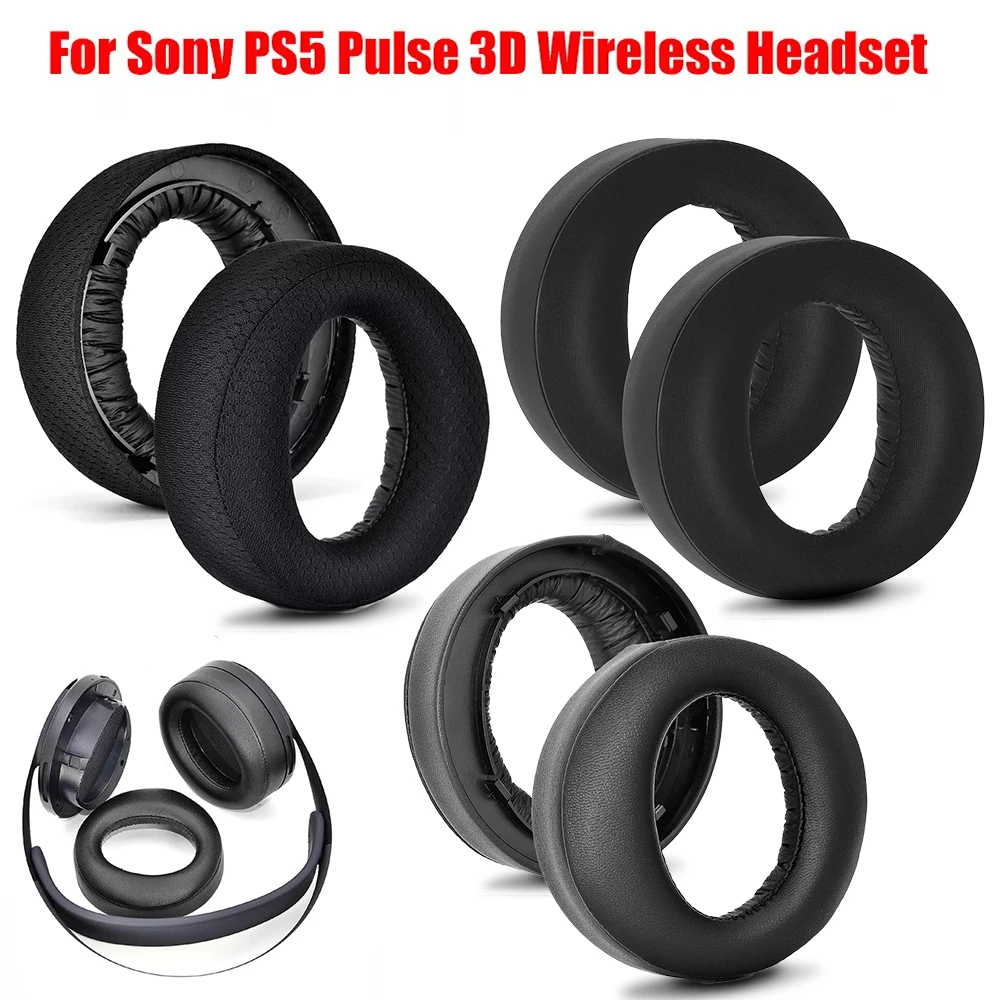 

Replacement Headphone Earpads for SONY PS5 PlayStation PULSE 3D Protein Leather/mesh/gel Headphone Cushions Cover Earmuff