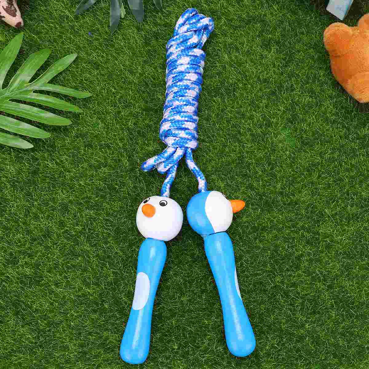 Animal Design Jump Rope Braided Jumping Ropes Wood Handle Exercise for Fitness Kids Pupils