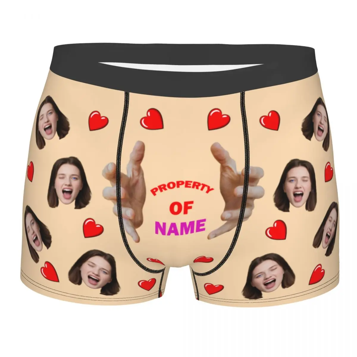 Personalized Custom Face Photo Boxers Briefs Male Comfortable Design Your Text Name Underwear Valentine's Day Gift For Husband