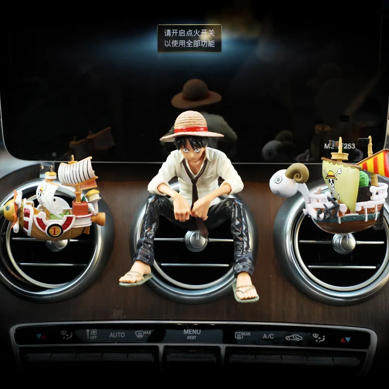 One Piece Monkey D Luffy Yukino Car Air Conditioning Outlet Perfume Clip Action Figures Going Merry Car Interior Accessories