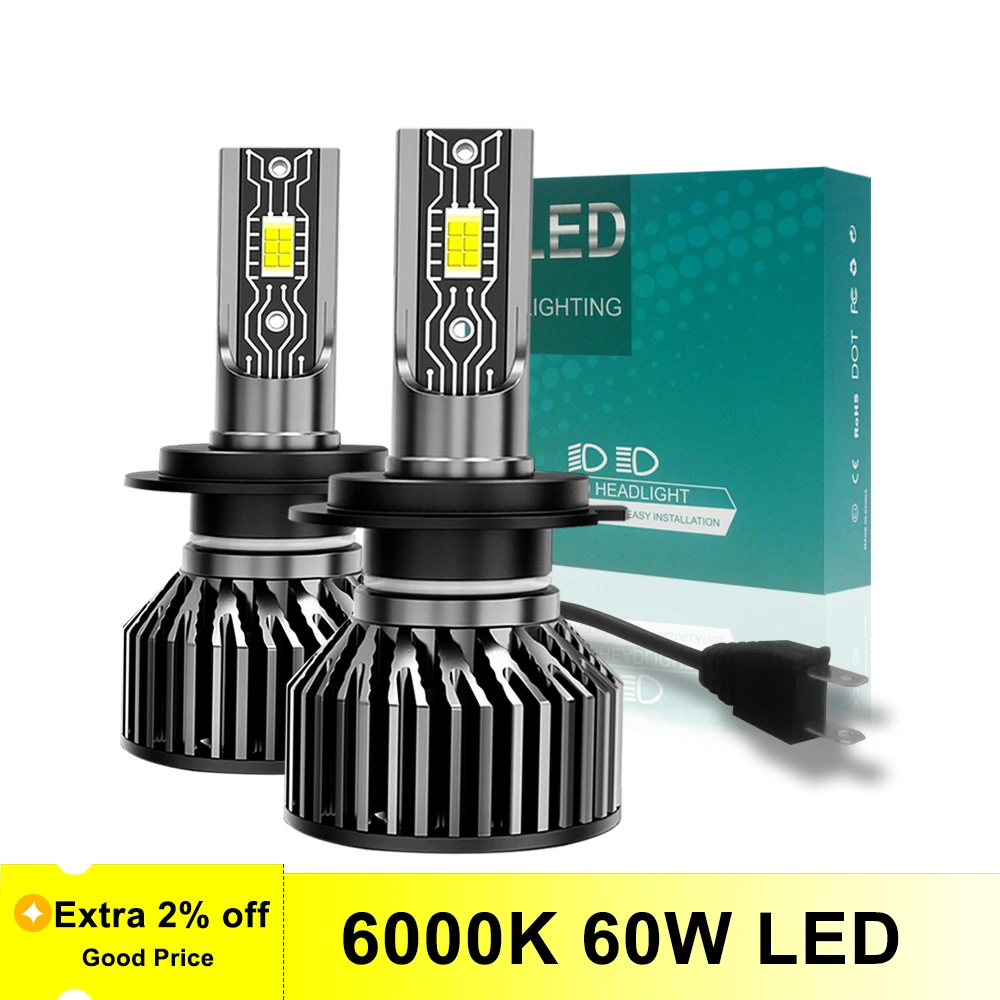 

H11 LED Car Light H7 Fog Light H1 H4 Car Headlight 12000LM High Low Beam 60W 9005 9006 H8 H9 9012 Auto Lamp 12V Bulbs