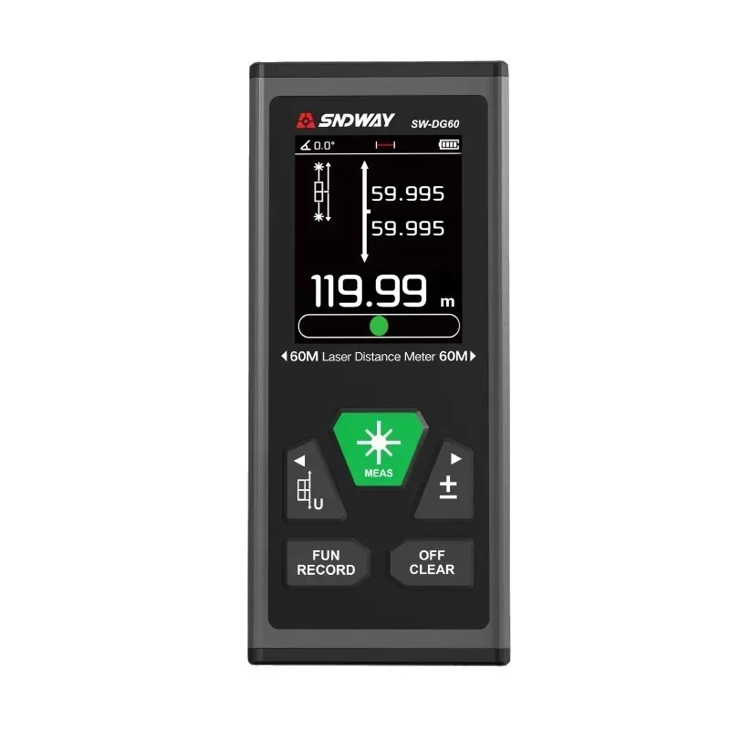 Sndway-medidor de Distância a Laser Bilateral Rangfinder Recarregável Digital Ferramenta de Medição a Laser Dupla 200m Swdg60