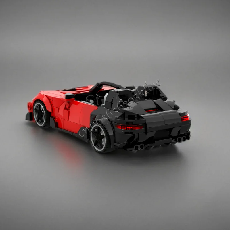 347 Parts Moc Technology Racing Red Supercar Model Building Blocks Speed Vehicle Bricks Toys Kids Adult Special Christmas Gifts