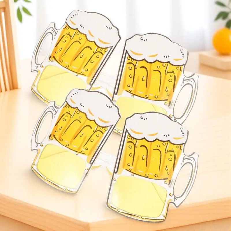 

2pcs Party Eyeglasses Beer Cup Design Fun Props For Stage Costume Events Flexible Mug Eyeglasses Party