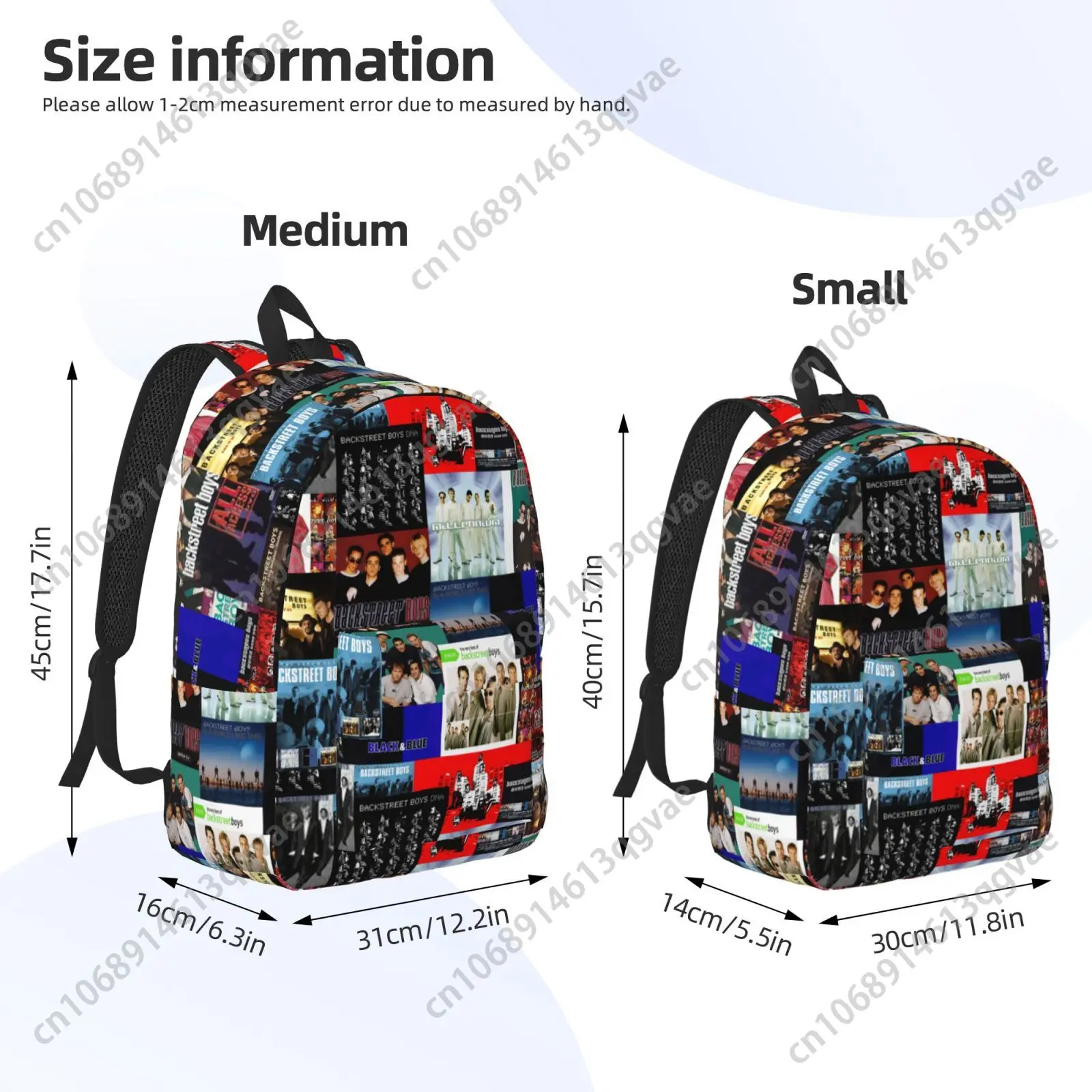 Hot Band Backstreet Boys BSB Custom Canvas Lightweight Backpack Fashion Durable Student Men Women Business Daypack