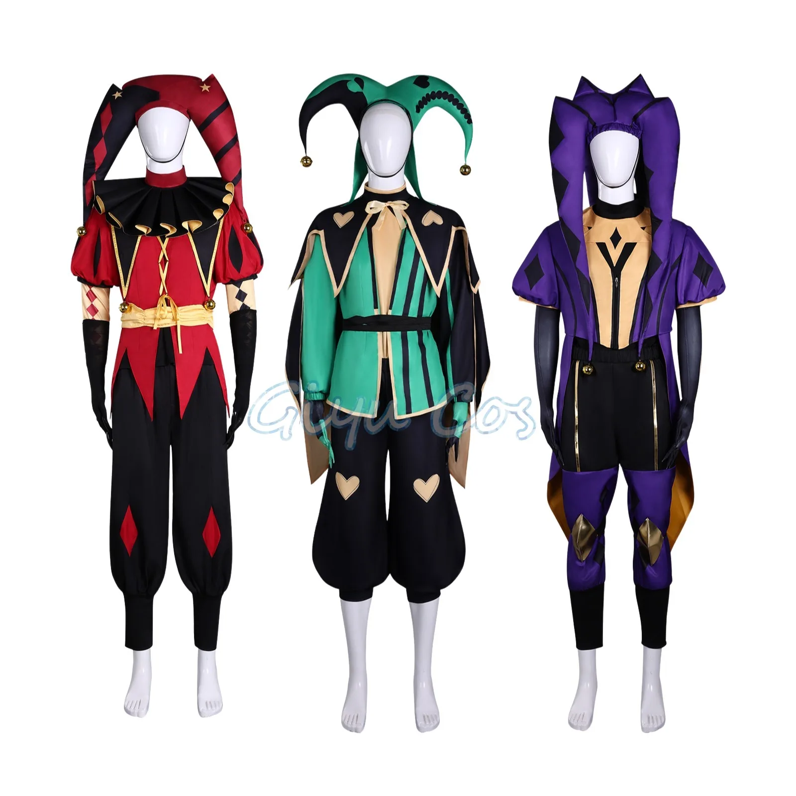 The Freak Circus Harlequin Pierrot Jester Cosplay Costume Full Set Carnival Uniform Halloween Party Masquerade Women Game - Image 2