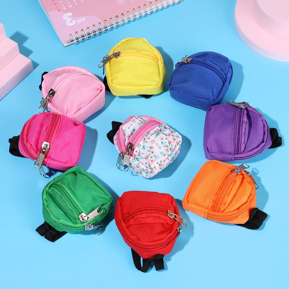 For 1/6 Doll Backpacks Cute Doll Bag Fashion Mini Rucksack Keychain Travel Case Haversack Child Gift Doll Accessories Supplies