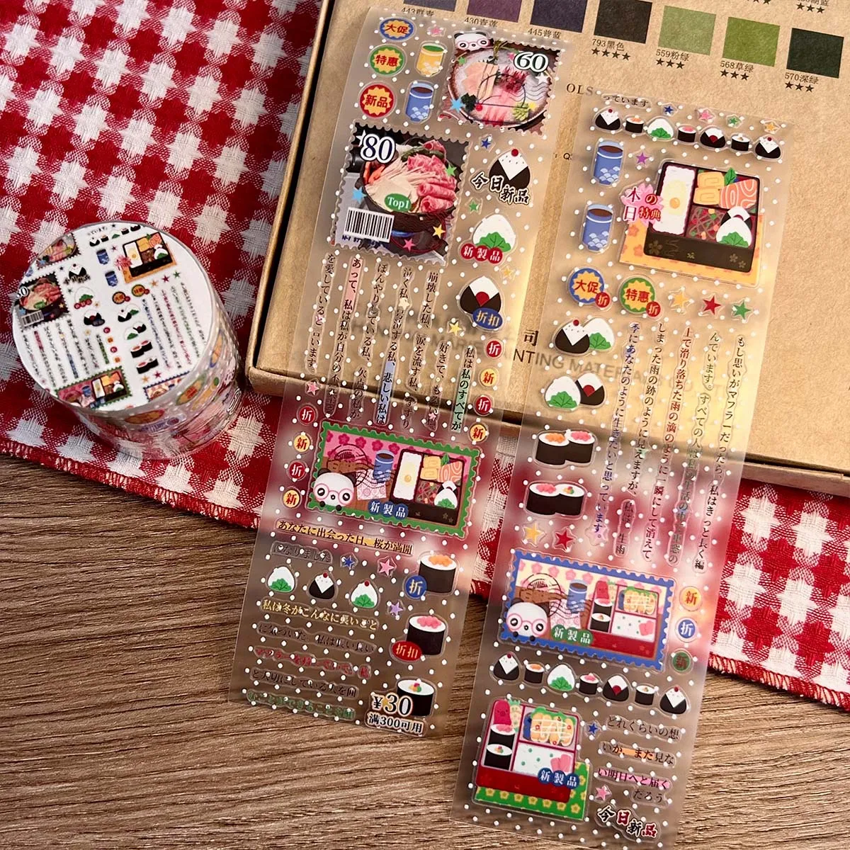 

Kawaii Dot Panda Stickers Tapes Cute PET Sticker Tapes for Scrapbooking Deco Adhesive Decorative Tapes Vintage diary stickers