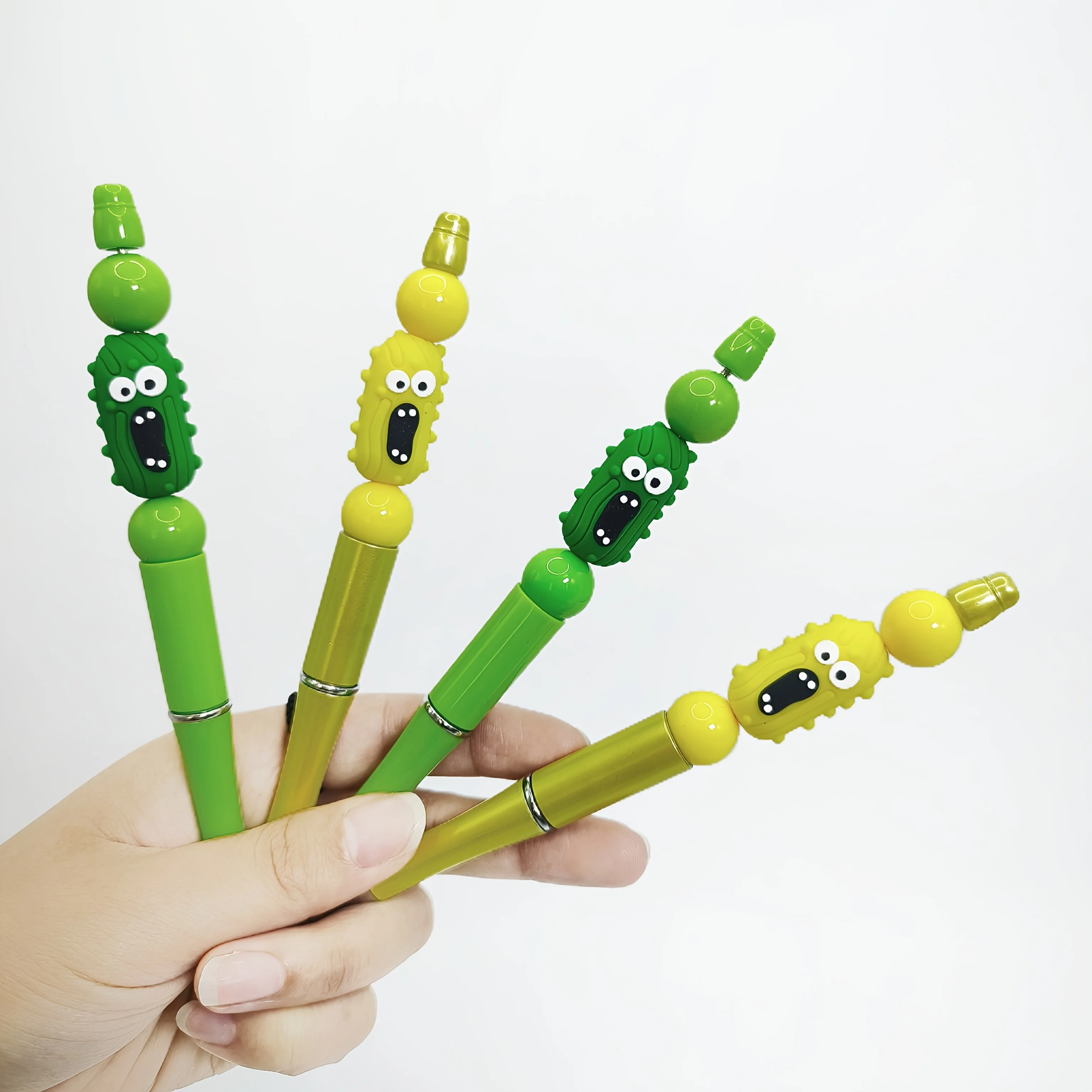 

9pcs/15pcs emotional cucumber bead pen screaming cucumber round bead bead bead pen student wrote gift bead pen