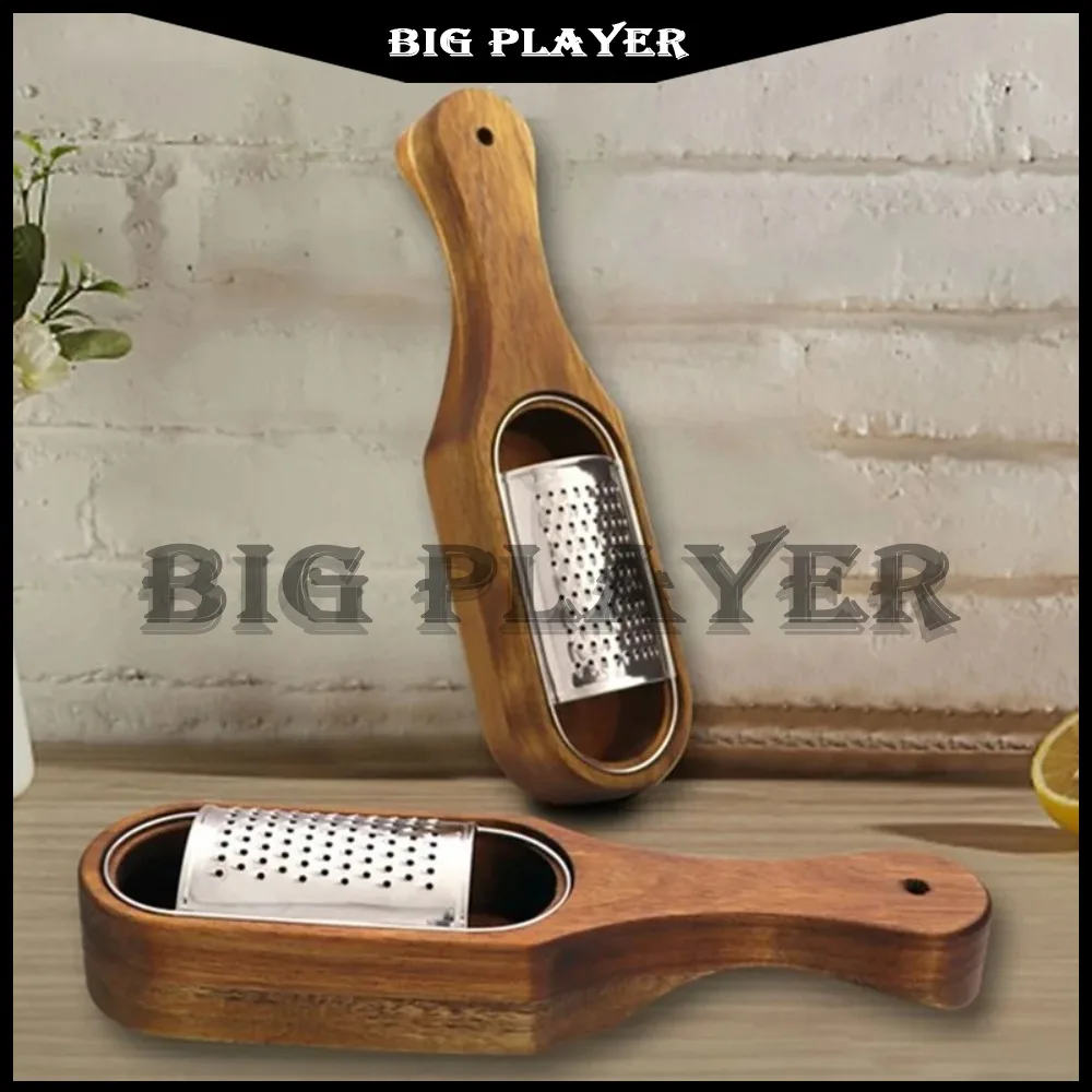 Wooden Grater With Storage Space  Ergonomic Handle For Cheese Lemon Chocolate