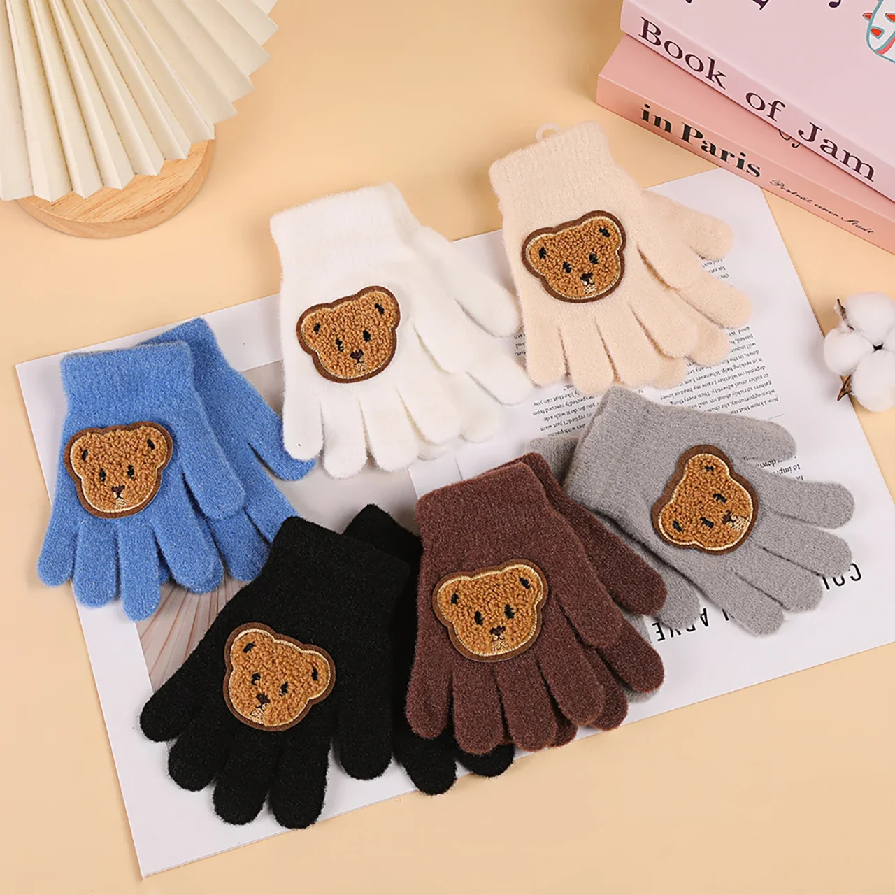 Nette Bär Baby Gestrickte Handschuhe Herbst Winter Warme Kinder Voll Finger Handschuhe Cartoon Tier Kleinkind Fäustlinge