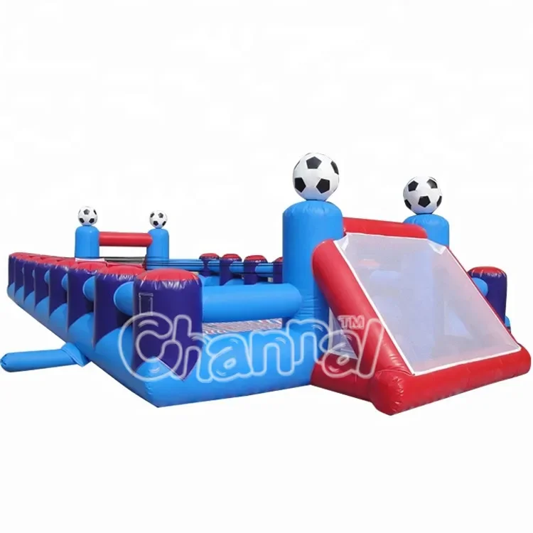 Commercial soccer field Outdoor adults inflatable human table football,0.55mm PVC material inflatable human foosball for sale