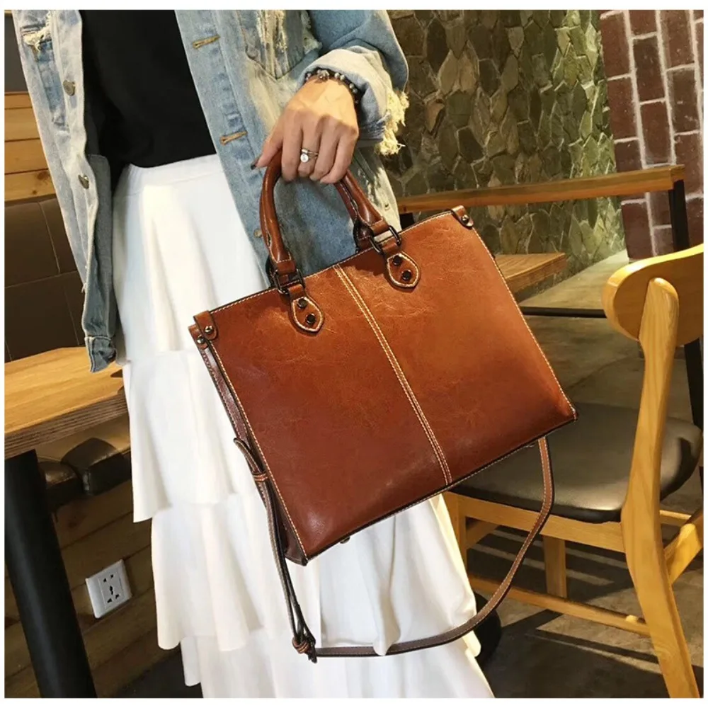 

Fashion Office Cowhide Crossbody Bag Designer Luxury Shoulder Tote Bag Women Leather Casual Handbag