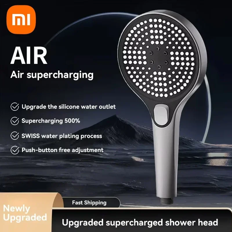 Xiaomi Booster Shower Head Powerful Pressurised Showerhead Home Bath Shower Head New 3-Speed Adjustment Home Bathroom Facilities