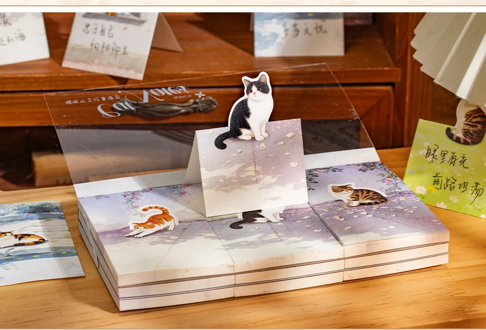 Journal GO 90 Seiten Katzen-Motiv Notizblöcke Niedliche Notizen Lesezeichen Geschenk für Kinder Schule Bürobedarf Schreibwaren Papier – Detail 11