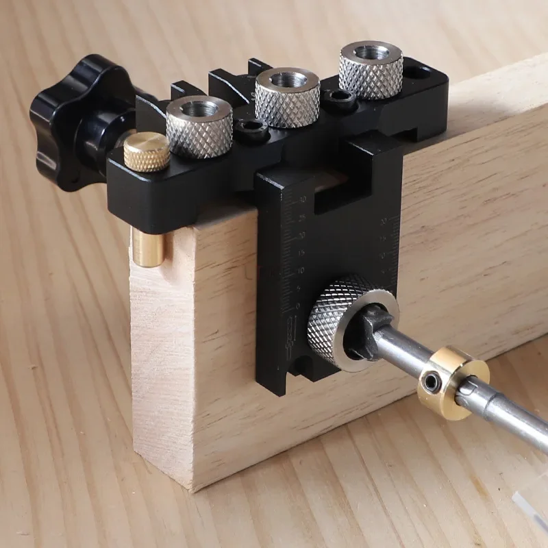 3in1 Verstelbare Plug Jig 8/10/15Mm Plug Boor Geleiset Houtbewerkingszak Gat Jig Boorzoeker Houten Paneel Splitsen