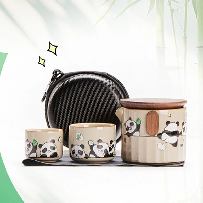 Travel Tea Set Complete Set One Pot Two Cups Set Business Trip Travel Kung Fu Tea Set Portable Tea Brewing Outdoor Quick Tea