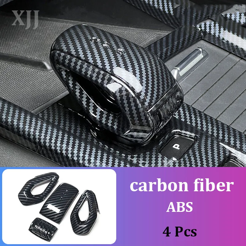 For Geely Boyue L Atlas FX11 2023 2024 2025 Carbon Fiber Car Gear Shift Knob Cover Gear Head Replace Cap Decoration