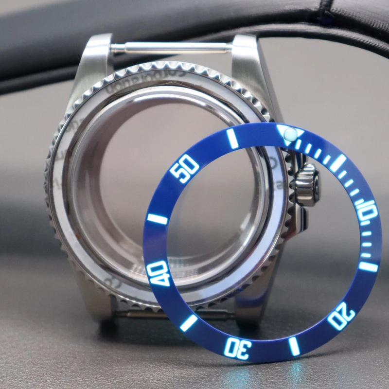 الفضة 40 مللي متر ساعة فاخرة C3 السيراميك الحافة الياقوت الزجاج ل NH35 NH36 NH34NH38 4R36 ETA2824 Miyota8215 حركة الغواصة