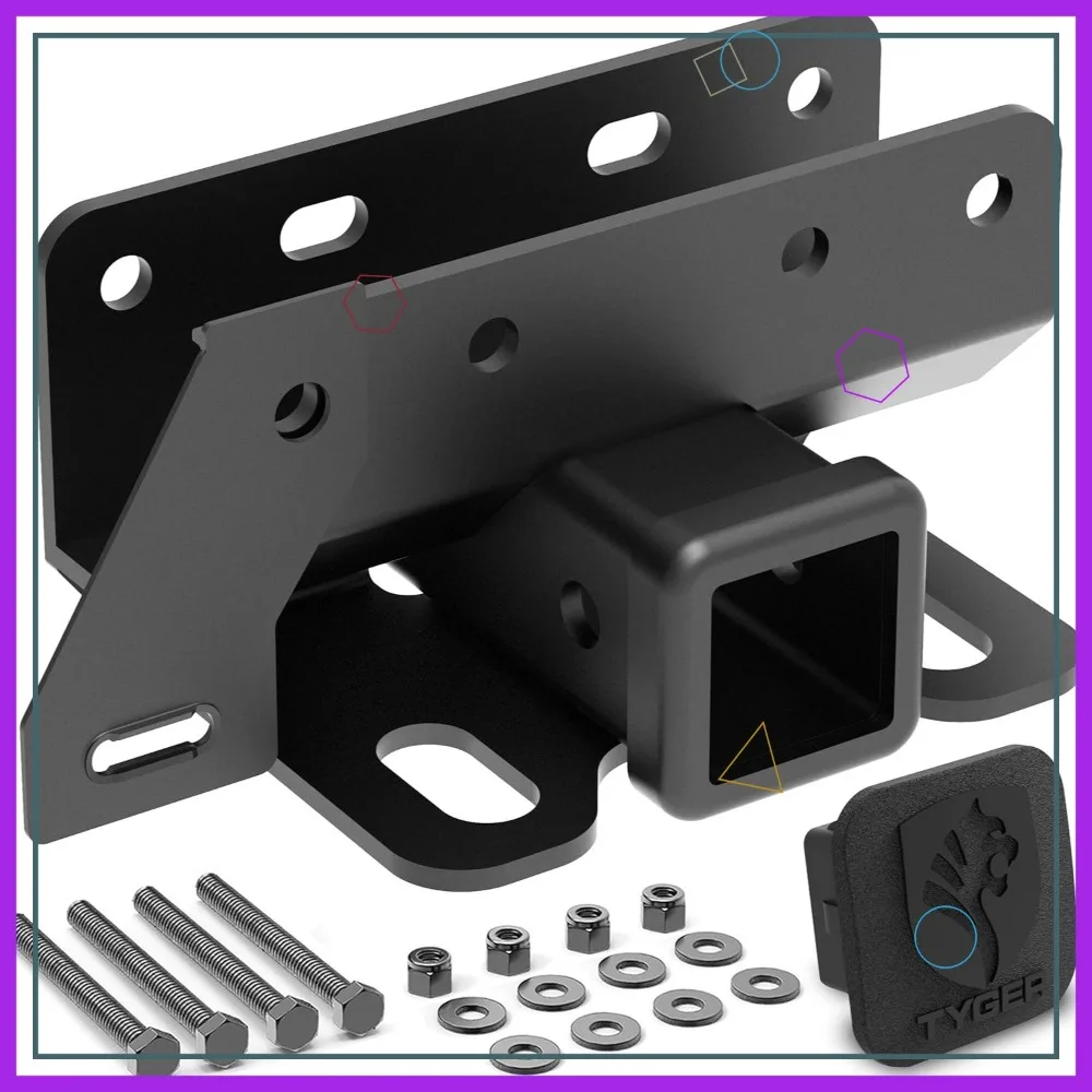 

2-Inch Tow Hitch Kit for 2021-2026 Ford Bronco (2 & 4 Door), Not Bronco Sport, Heavy-Duty Steel with Cover