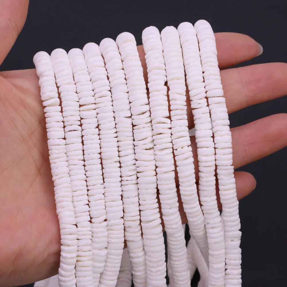 Cuentas de concha blanca Natural, espaciador de forma redonda, cuentas de conchas de mar para fabricación de joyería, collar de pulsera DIY hecho a mano